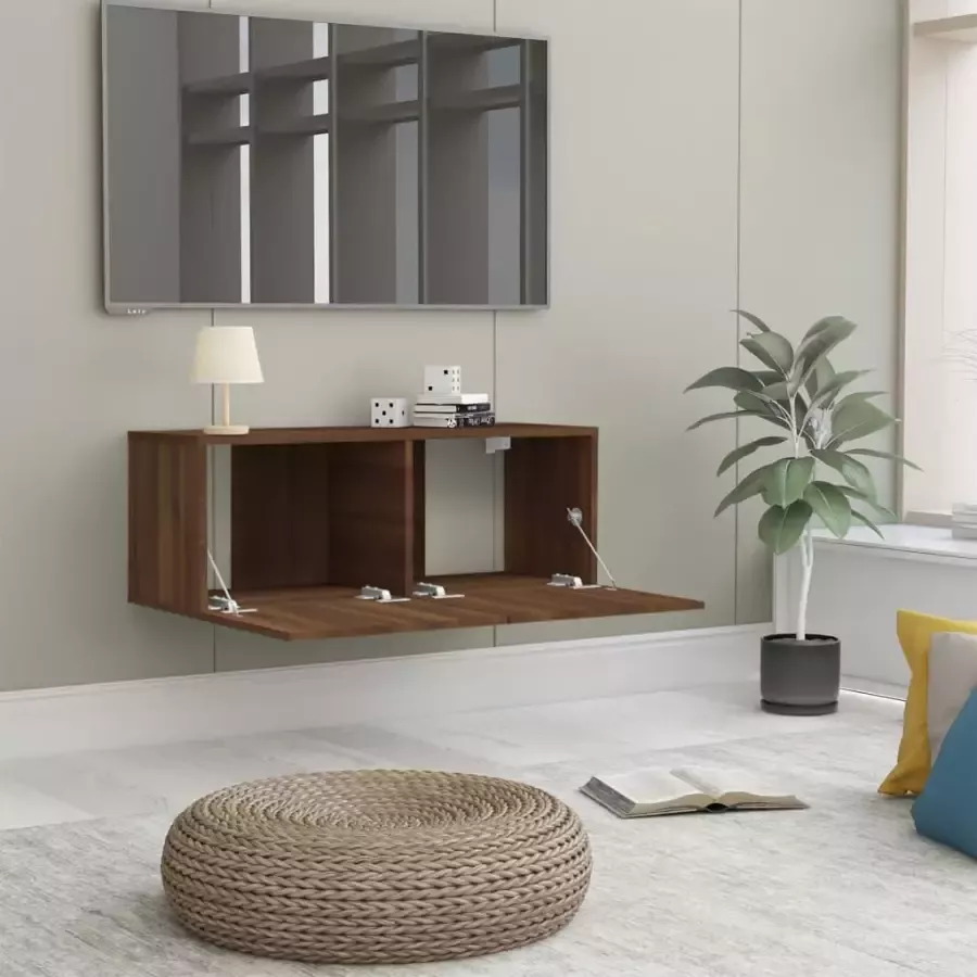 VidaXL -Tv-meubel-80x30x30-cm-bewerkt-hout-bruineikenkleurig - Foto 3