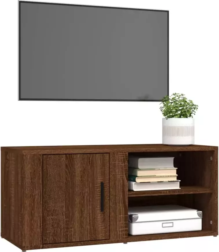 VidaXL -Tv-meubel-80x31 5x36-cm-bewerkt-hout-bruineikenkleurig - Foto 3
