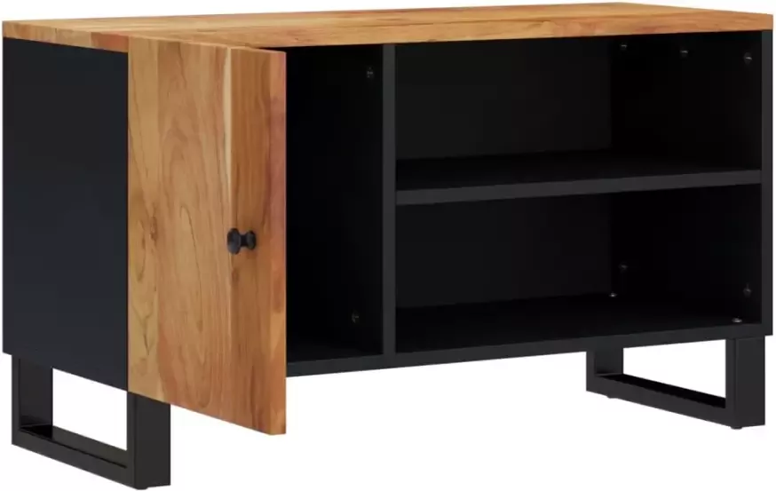 VidaXL -Tv-meubel-80x33x46-cm-massief-acaciahout-en-bewerkt-hout - Foto 4