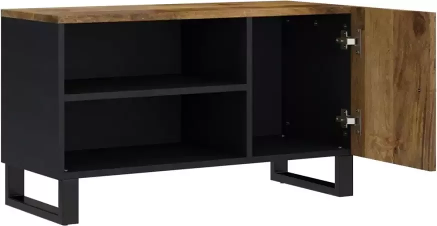 VidaXL -Tv-meubel-80x33x46-cm-massief-mangohout-en-bewerkt-hout - Foto 4
