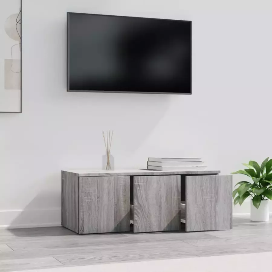 VidaXL -Tv-meubel-80x34x30-cm-bewerkt-hout-grijs-sonoma-eikenkleurig - Foto 2