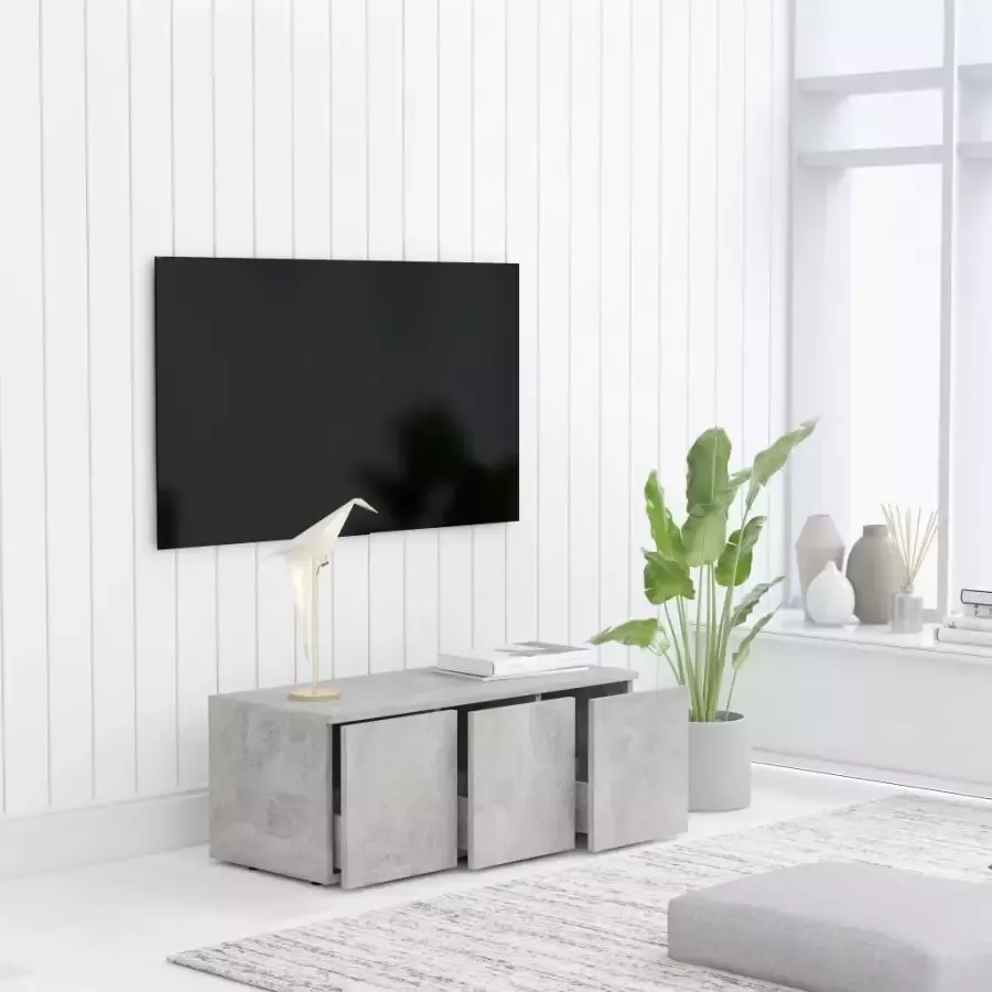 VidaXL -Tv-meubel-80x34x30-cm-bewerkt-hout-betongrijs