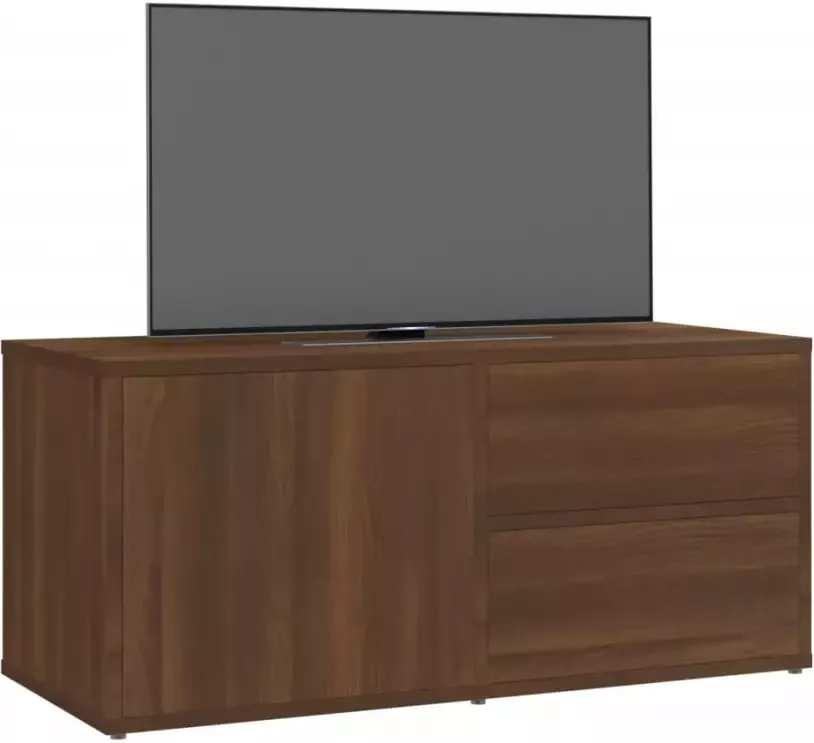 VidaXL -Tv-meubel-80x34x36-cm-bewerkt-hout-bruineikenkleurig - Foto 2