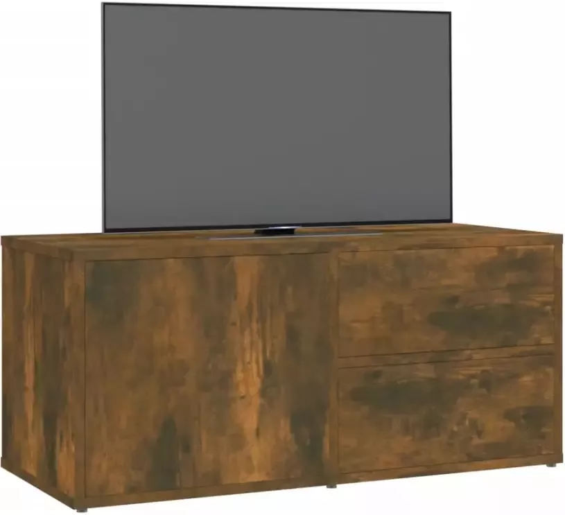 VidaXL -Tv-meubel-80x34x36-cm-bewerkt-hout-gerookt-eikenkleurig - Foto 2