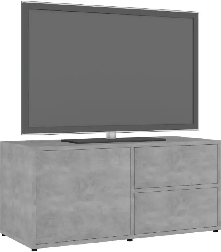 VidaXL -Tv-meubel-80x34x36-cm-bewerkt-hout-betongrijs - Foto 3