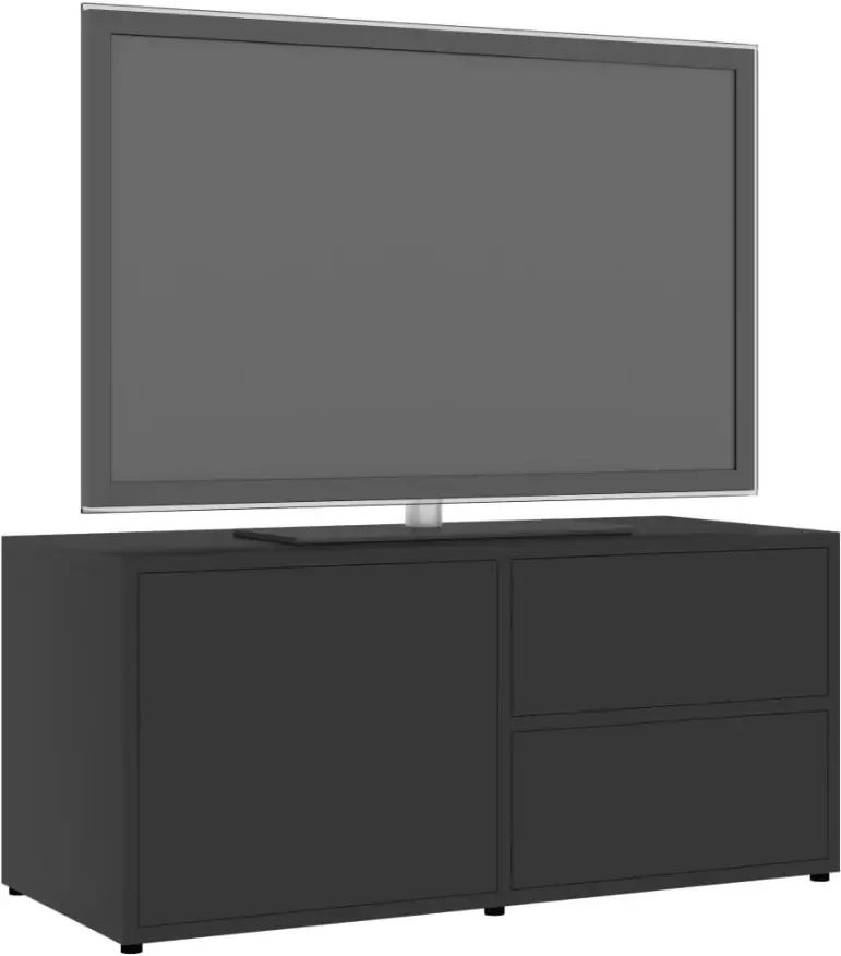 VidaXL -Tv-meubel-80x34x36-cm-bewerkt-hout-grijs - Foto 1