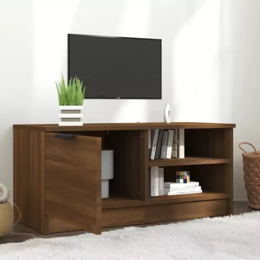 VidaXL -Tv-meubel-80x35x36 5-cm-bewerkt-hout-bruineikenkleurig - Foto 3