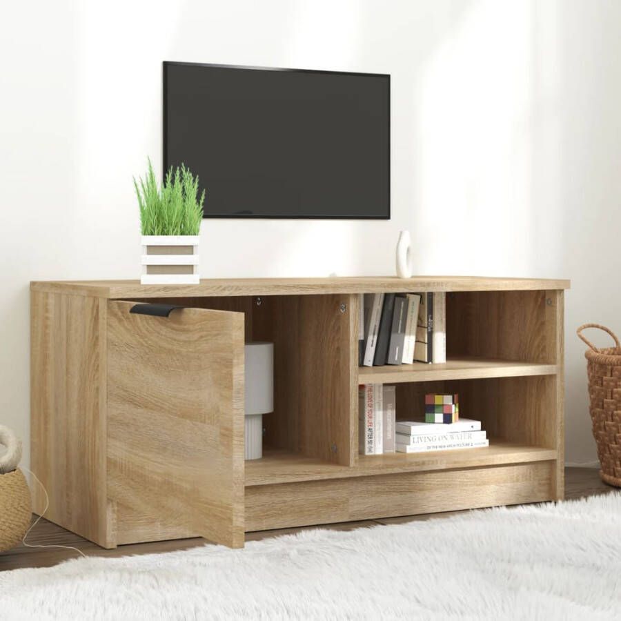 VidaXL -Tv-meubel-80x35x36 5-cm-bewerkt-hout-sonoma-eikenkleurig - Foto 1