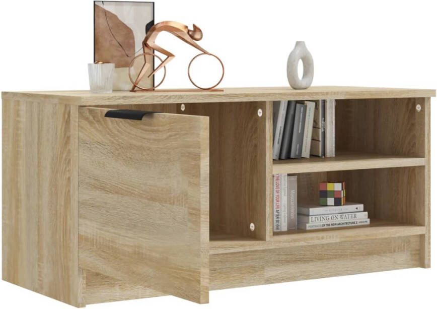 VidaXL -Tv-meubel-80x35x36 5-cm-bewerkt-hout-sonoma-eikenkleurig - Foto 4