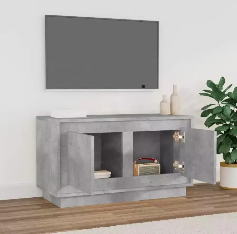 VidaXL -Tv-meubel-80x35x45-cm-bewerkt-hout-betongrijs - Foto 1