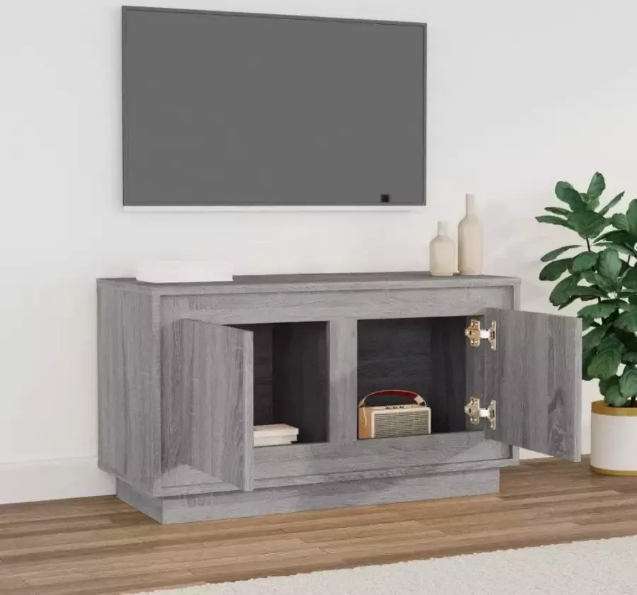 VidaXL -Tv-meubel-80x35x45-cm-bewerkt-hout-grijs-sonoma-eikenkleurig - Foto 2