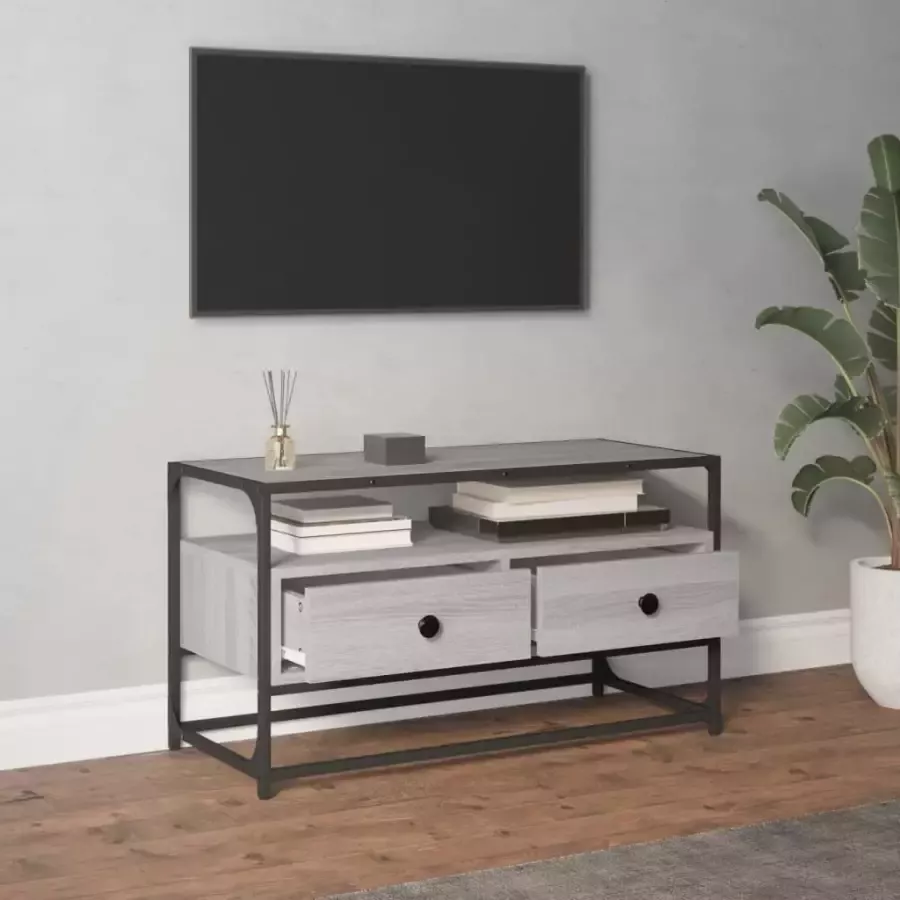 VidaXL -Tv-meubel-80x35x45-cm-bewerkt-hout-grijs-sonoma-eikenkleurig - Foto 1