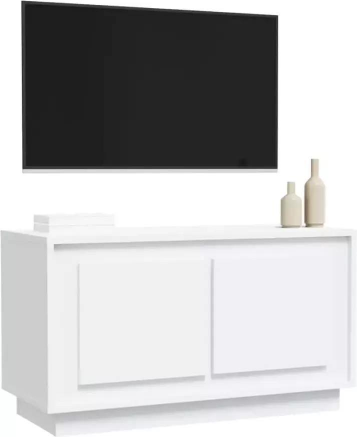 VidaXL -Tv-meubel-80x35x45-cm-bewerkt-hout-wit - Foto 2