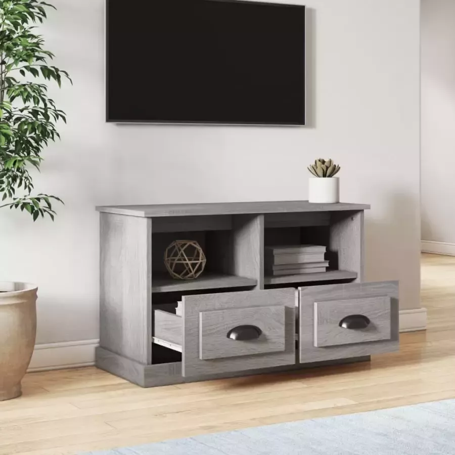 VidaXL -Tv-meubel-80x35x50-cm-bewerkt-hout-grijs-sonoma-eikenkleurig - Foto 4