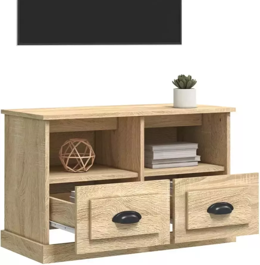 VidaXL -Tv-meubel-80x35x50-cm-bewerkt-hout-sonoma-eikenkleurig