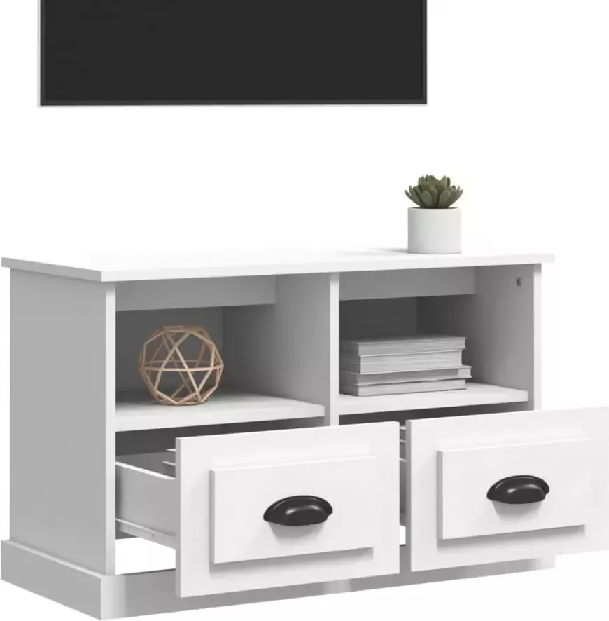 VidaXL -Tv-meubel-80x35x50-cm-bewerkt-hout-wit