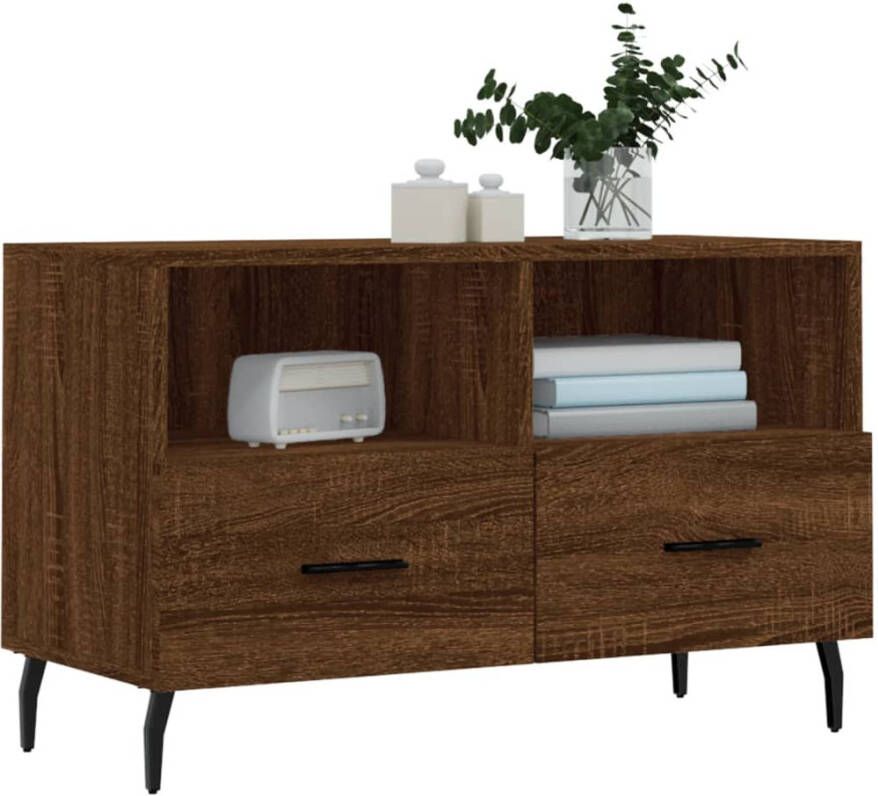 Prolenta Premium INFIORI Tv-meubel 80x36x50 cm bewerkt hout bruineikenkleurig - Foto 6