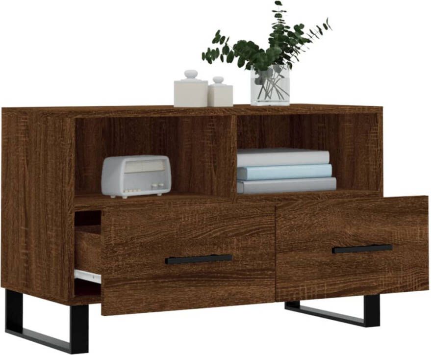 Prolenta Premium INFIORI Tv-meubel 80x36x50 cm bewerkt hout bruineikenkleurig - Foto 7