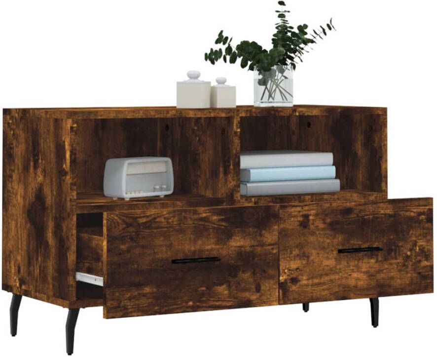Prolenta Premium INFIORI Tv-meubel 80x36x50 cm bewerkt hout gerookt eikenkleurig - Foto 7