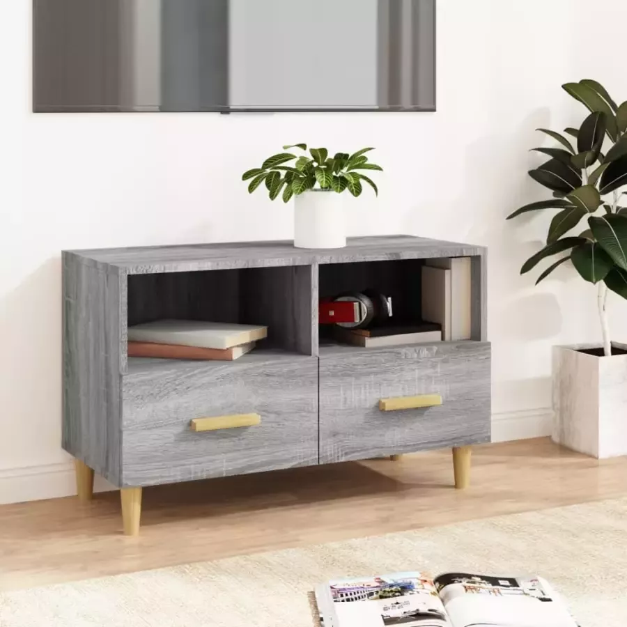 VidaXL -Tv-meubel-80x36x50-cm-bewerkt-hout-grijs-sonoma-eikenkleurig - Foto 3