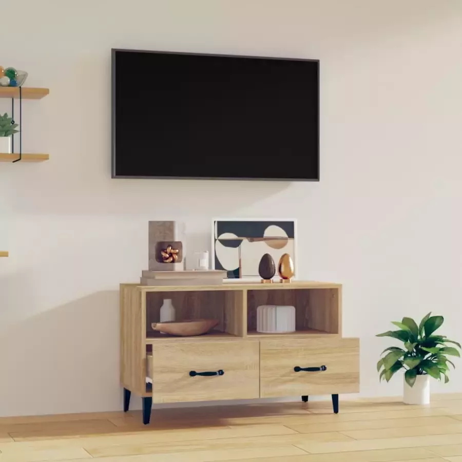 VidaXL -Tv-meubel-80x36x50-cm-bewerkt-hout-sonoma-eiken - Foto 3