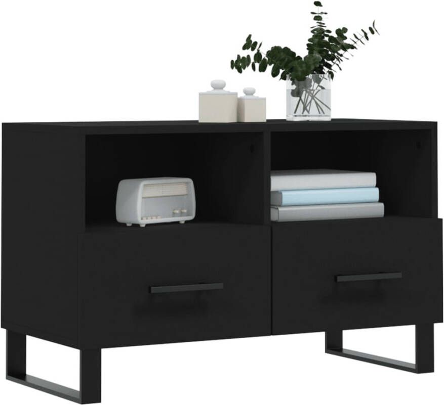 VidaXL -Tv-meubel-80x36x50-cm-bewerkt-hout-zwart - Foto 7