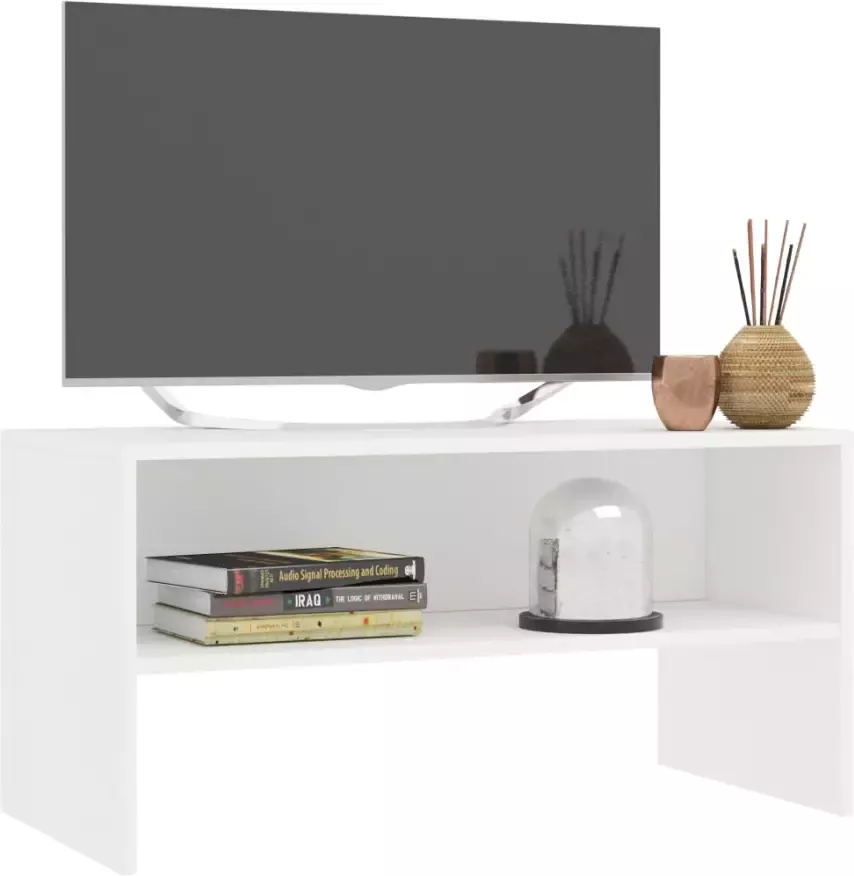 VidaXL -Tv-meubel-80x40x40-cm-bewerkt-hout-wit - Foto 4