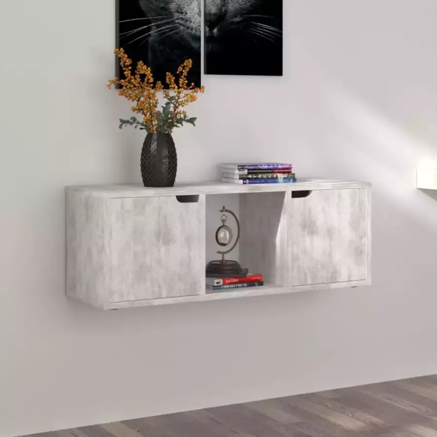 VidaXL -Tv-meubel-88 5x27 5x30 5-cm-bewerkt-hout-betongrijs - Foto 3