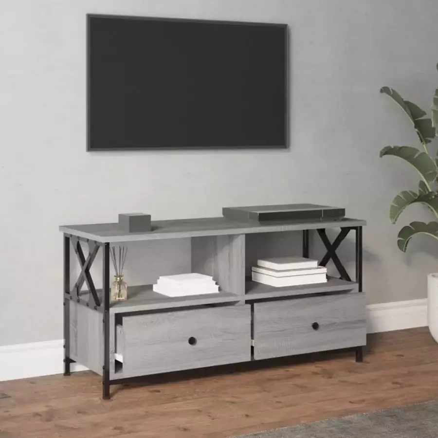 VidaXL -Tv-meubel-90x33x45-cm-bewerkt-hout-grijs-sonoma-eikenkleurig - Foto 4