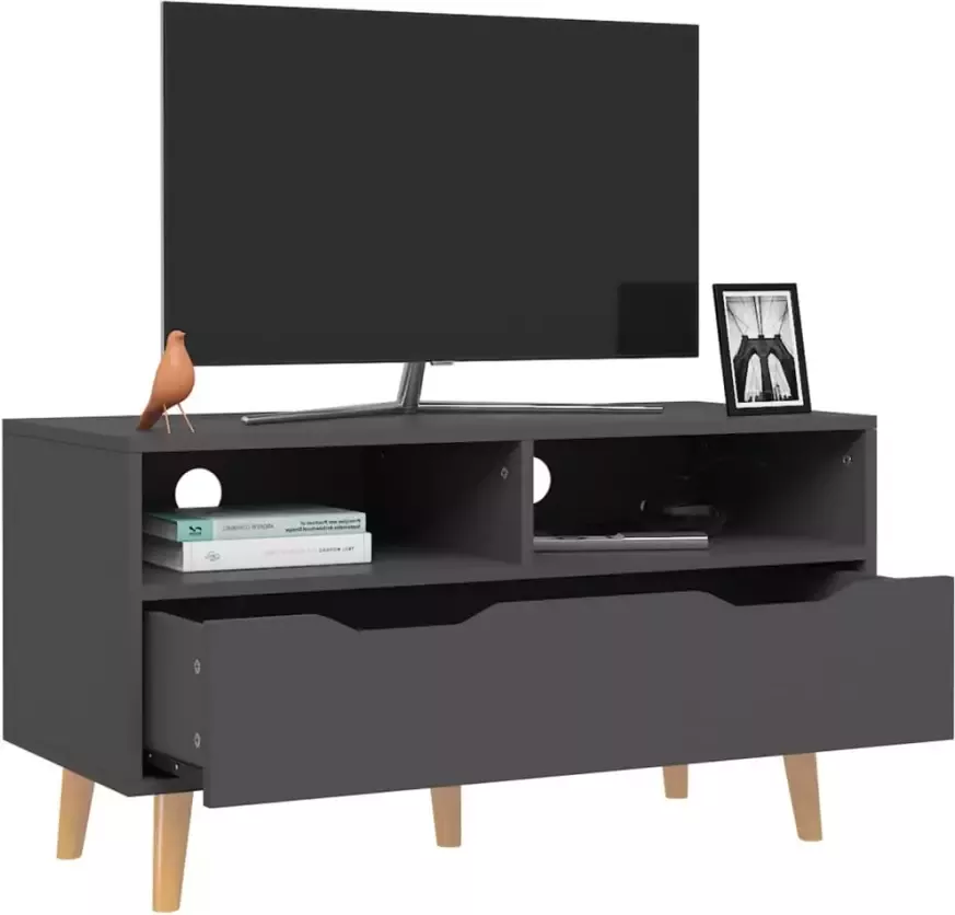 VidaXL -Tv-meubel-90x40x48 5-cm-bewerkt-hout-grijs - Foto 2