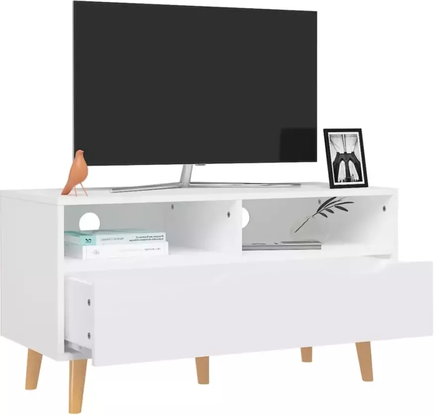 VidaXL -Tv-meubel-90x40x48 5-cm-bewerkt-hout-wit - Foto 2