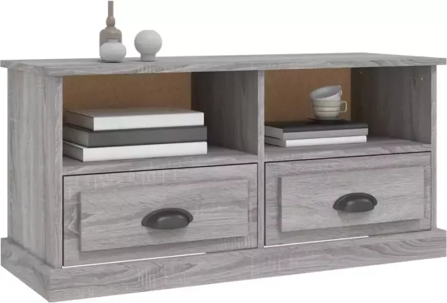 VidaXL -Tv-meubel-93x35 5x45-cm-bewerkt-hout-grijs-sonoma-eikenkleurig - Foto 4