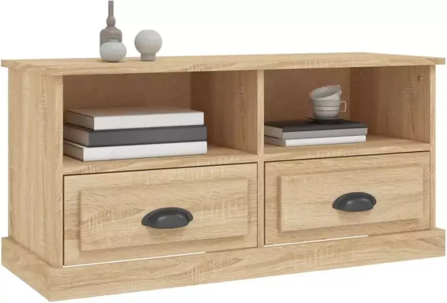VidaXL -Tv-meubel-93x35 5x45-cm-bewerkt-hout-sonoma-eikenkleurig - Foto 2