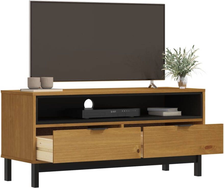 VidaXL -TV-meubel-FLAM-110x40x50-cm-massief-grenenhout - Foto 1