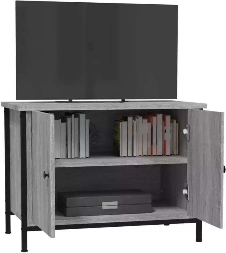 VidaXL -Tv-meubel-met-deuren-60x35x45-cm-bewerkt-hout-grijs-sonoma - Foto 4