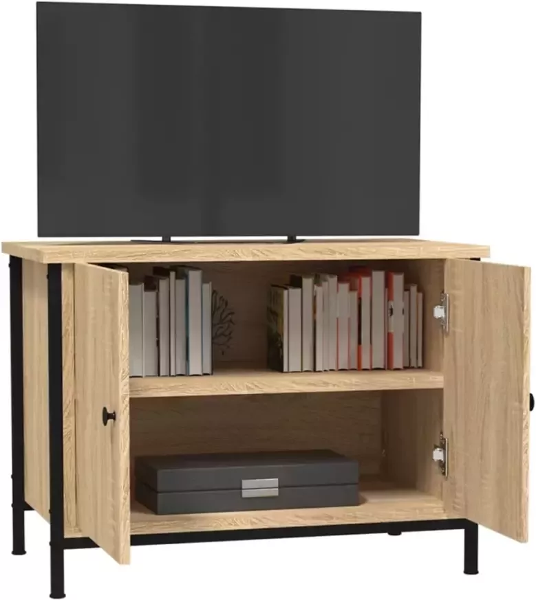 VidaXL -Tv-meubel-met-deuren-60x35x45-cm-bewerkt-hout-sonoma-eikenkleur