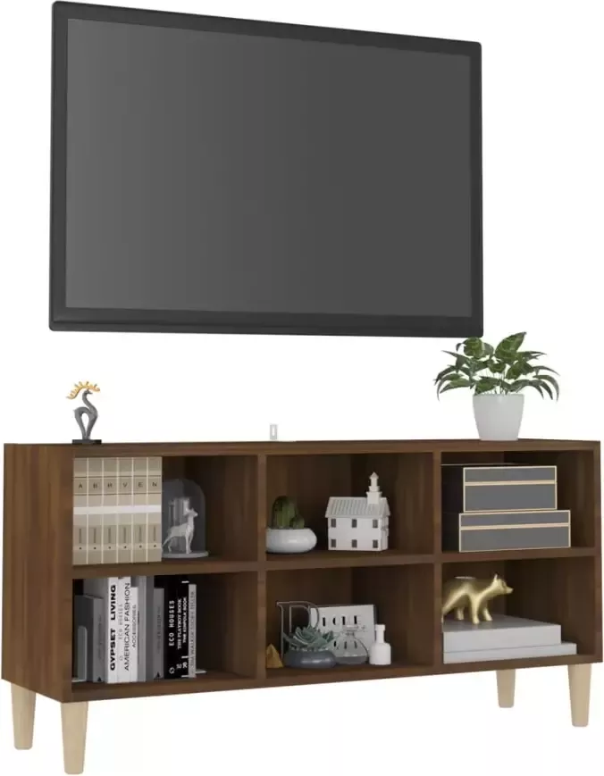 VidaXL -Tv-meubel-met-houten-poten-103 5x30x50-cm-bruineikenkleurig