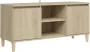 VidaXL Tv-meubel met houten poten 103 5x35x50 cm sonoma eikenkleurig - Thumbnail 5