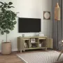 VidaXL Tv-meubel met houten poten 103 5x35x50 cm sonoma eikenkleurig - Thumbnail 6