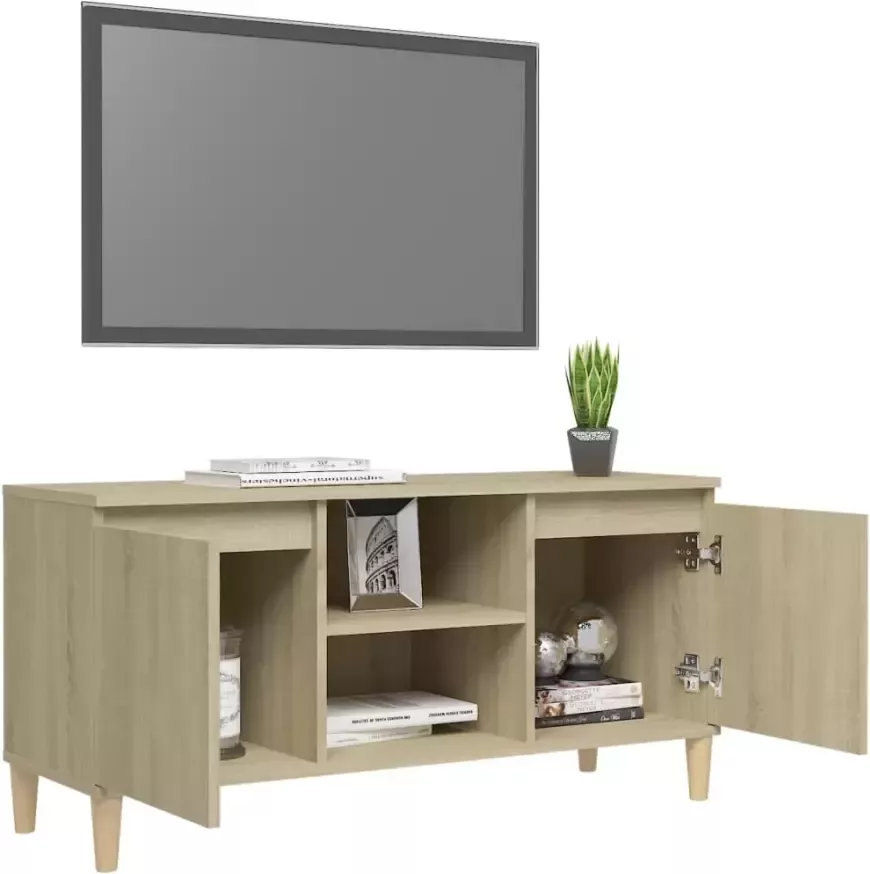 VIDAXL Tv-meubel met houten poten 103 5x35x50 cm sonoma eikenkleurig
