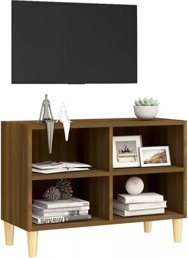 VidaXL -Tv-meubel-met-houten-poten-69 5x30x50-cm-bruineikenkleurig - Foto 3