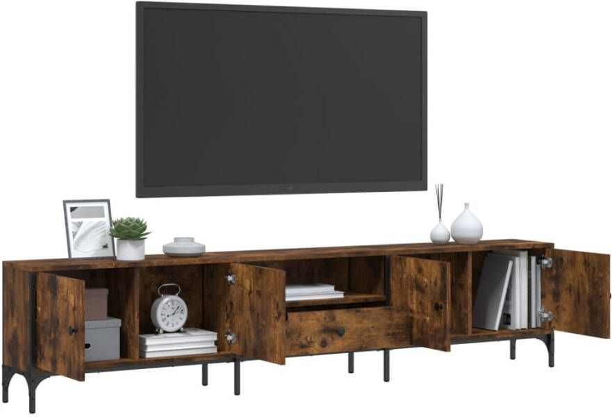 VidaXL -Tv-meubel-met-lade-200x25x44-cm-bewerkt-hout-gerookt-eikenkleur - Foto 2