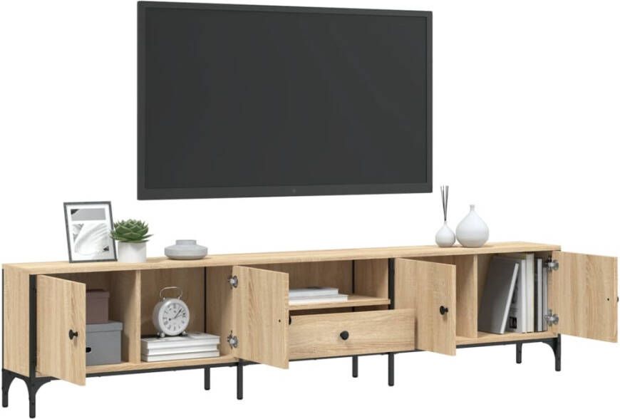 VidaXL -Tv-meubel-met-lade-200x25x44-cm-bewerkt-hout-sonoma-eikenkleur - Foto 2