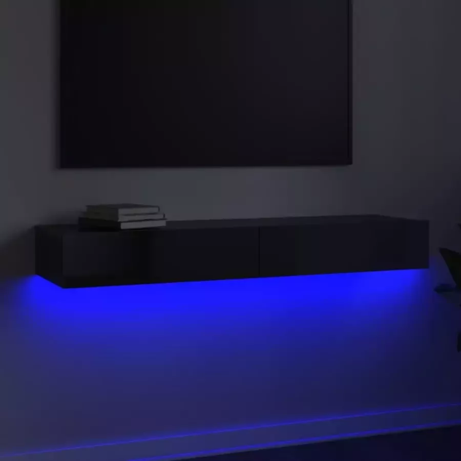 VidaXL -Tv-meubel-met-LED-verlichting-120x35x15 5-cm-hoogglans-grijs
