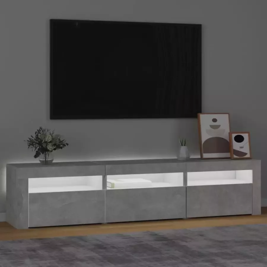 VidaXL -Tv-meubel-met-LED-verlichting-180x35x40-cm-betongrijs - Foto 2