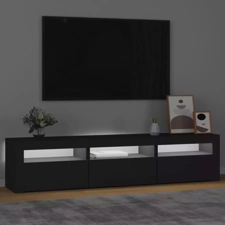 VidaXL -Tv-meubel-met-LED-verlichting-180x35x40-cm-zwart