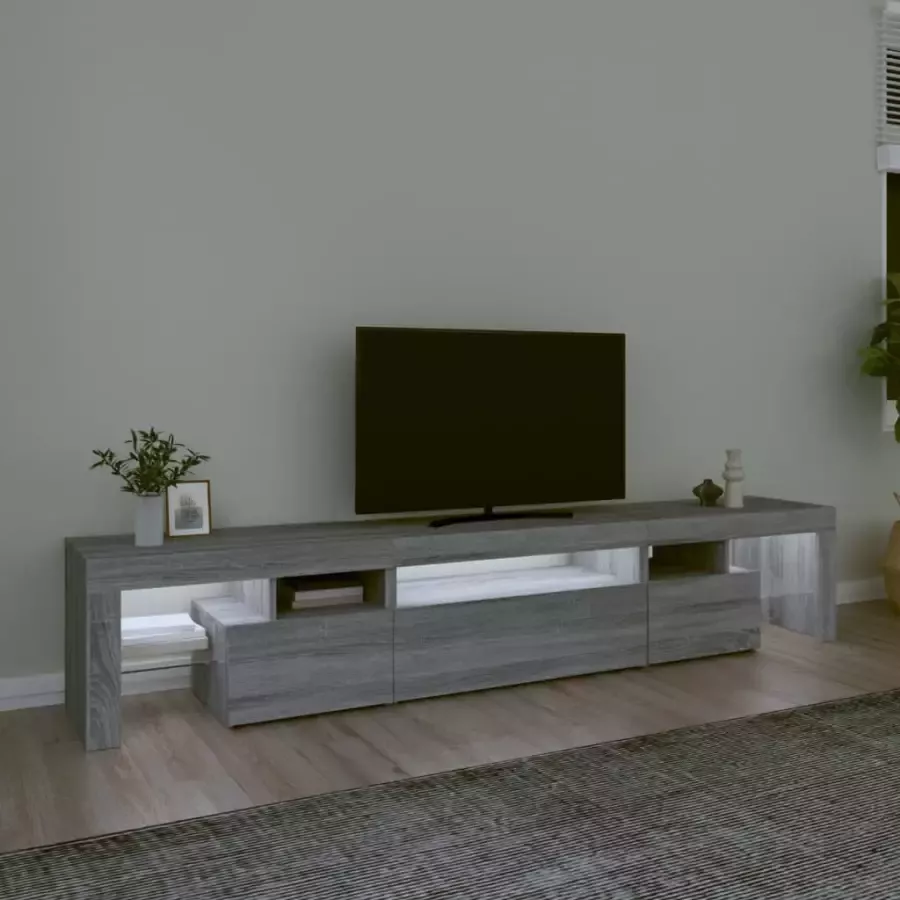 VidaXL -Tv-meubel-met-LED-verlichting-215x36 5x40-cm-grijs-sonoma-eiken - Foto 3