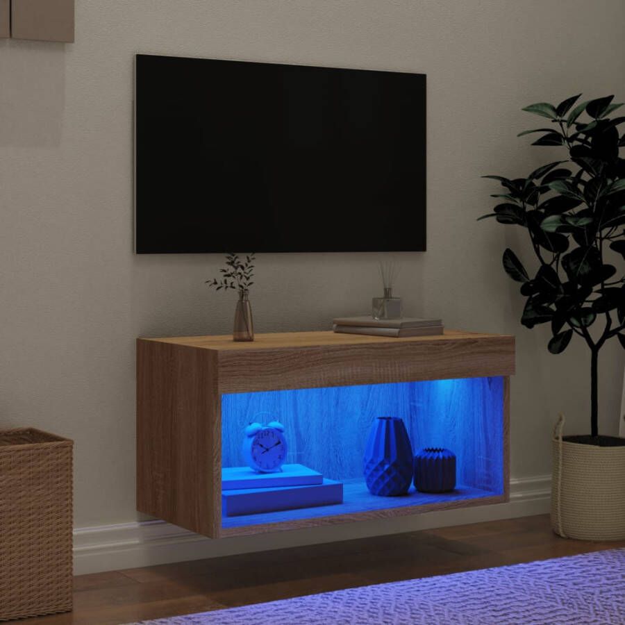 VidaXL -Tv-meubel-met-LED-verlichting-60x30x30-cm-sonoma-eikenkleurig