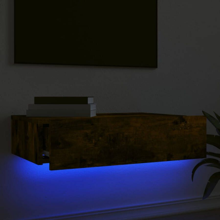 VidaXL -Tv-meubel-met-LED-verlichting-60x35x15 5-cm-gerookt-eikenkleur - Foto 1