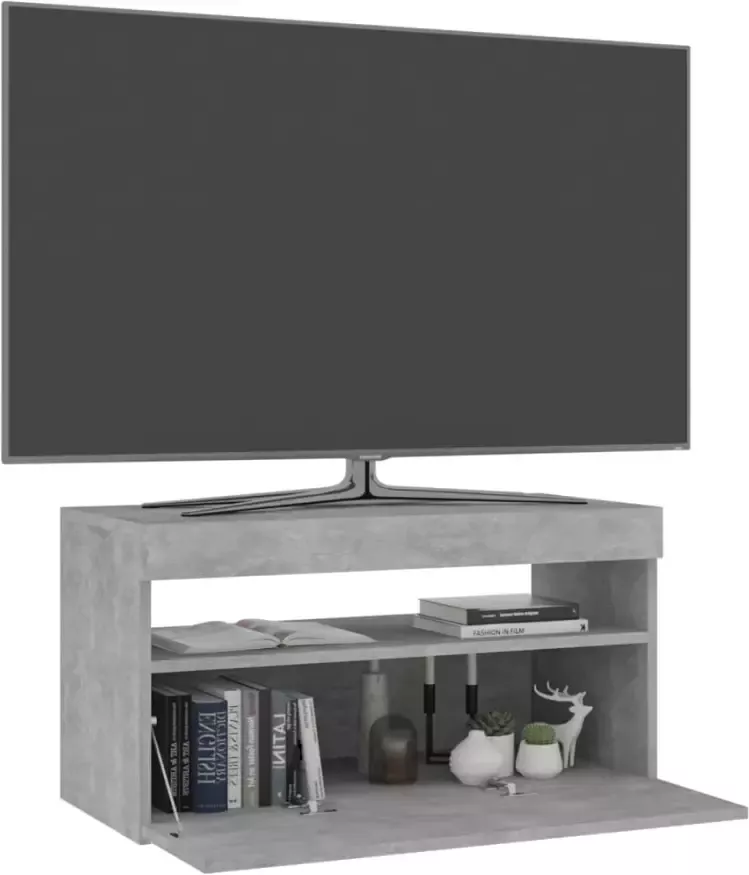 VidaXL -Tv-meubel-met-LED-verlichting-75x35x40-cm-betongrijs